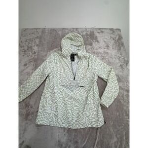 Volcom Pullover Windbreaker Womens Size Small (4/6) Green White Lightweight EUC